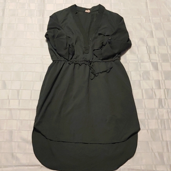 Army Green Dress with Drawstring Waist. size XL - Picture 1 of 8